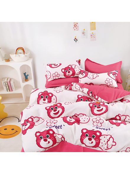 Спален комплект с ластик за приста от 4 части